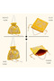 Yellow Embroidered Potli Bag with Pearl Handle & Beaded Drawstring - 4