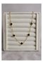 Mini Clover Model Gold Color Black Stone Women's Stainless Steel Necklace - Does Not Tarnish, Double Sided - 3