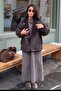 Mink Crew Neck Basic Knitwear Women's Dress Mg2611 - 4