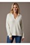 Old Money Style Polo V-Neck Hair Knit Oversized Knitwear Sweater - 4