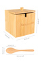 Bamboo Spice Box with Spoon - Salt Container with Bamboo Lid Salt Shaker Spice Box 12X12 cm - 6