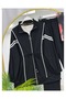 Striped Shirt with Collar and Zipper, Combed Cotton Double Set [Excluding Underwear and Shawl] - 2