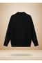 Old Money Style Polo V-Neck Hair Knit Oversized Knitwear Sweater - 9