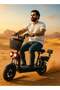 Electric Scooter with Extra Seat and Storage Basket - 5