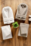 Sare 6 Piece Family Bathrobe Set - 100% Cotton, Luxury, Jacquard Bathrobe Set, Gift, Dowry