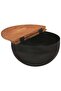 2 Piece Coffee Table Set Black Solid Wood Reclaimed - 2