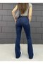 High Waist Women's Navy Blue Spanish Pants F Flare Jeans Pants - 4