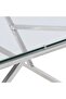 Coffee Table Silver Stainless Steel and Tempered Glass - 6