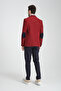 Racinos Men's Red Thick Velvet Fabric Elbow Slim Fit Slim Fit Sports Blazer Jacket - 8
