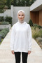 White Cotton Hooded 2 Thread Sweatshirt - 2