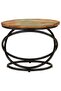Coffee Table Ø50x40 cm Solid Wood Reclaimed and Steel - 2