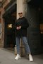 Black Cotton Hooded 2 Thread Sweatshirt - 5