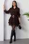 Shirt Collar Lace Detailed Tiered Dress GRS3858 - 3