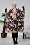 Beard Patterned Tassel Tricot Poncho - 7