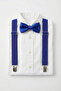 Children's Cobalt Blue Adjustable Suspender Bow Tie Set - April 23 October 29 November 10 Show