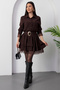Shirt Collar Lace Detailed Tiered Dress GRS3858