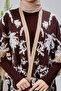 Beard Patterned Tassel Tricot Poncho - 6