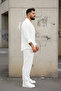 Men's Trend Summer Comfortable Fit Wrinkle-Resistant Fabric Long Sleeve Shirt and Pants Set - 7