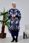 Beard Patterned Tassel Tricot Poncho - 3