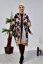 Beard Patterned Tassel Tricot Poncho - 3