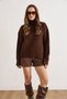 Women's Bitter Brown Wick Detailed Thick Oversized Knitwear Sweater Kzk-19001028 - 2