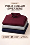 Men's Winter Polo Collar 3-Piece Knit Sweater