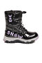 24081 F Non-Slip Cold Resistant Black Lilac Girls' Boots - 3