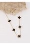 5 Leaf Clover Black Gold Steel Necklace - 2
