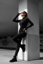 Stand-Up Collar Zippered Flexible Slim Fit Finger-Open Modal Jumpsuit - 3
