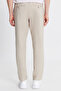 Men's Beige Slim Fit Slim Fit Tie-Waist Side Pocket Trousers - 5