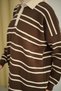 Women's Shirt Collar Striped Knitwear Brown - 6