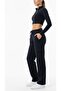 Women's Navy Blue Oversize Wide Fit 2 Thread Cargo Pocket Sweatpants-P2269 - 2