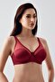 Women's C Cup Underwire Tulle Detailed Shaping / Sculpting Bra |   Burgundy 2304 - 2
