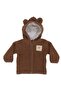 Unisex Brown Plush Hooded Cardigan Double Set - 2