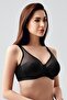 Women's C Cup Underwire Tulle Detailed Shaping / Sculpting Bra |   Black 2304 - 2