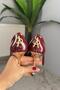 Women's Alexal Burgundy Patent Leather Back Buckle Detail 10 cm Thin Heeled Shoes & Stilettos - 4