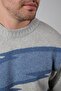 A.Grey/Aviator Crew Neck Color Block 100% Lamb Wool Men's Knitwear Sweater - 2