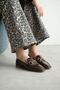 Women's Pixo Flat Sole Ballet Flats - Brown-Patent Leather - 3