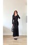 Women's Black Maxi Dress with Flowing Ruffles