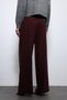 Burgundy Elastic Waist Pleated Women's Trousers - 6