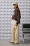 Women's Oversize Sweatshirt Preppy Girl Bear Pola Printed Brown – Crew Neck, 3 Thread Rastered - 4