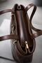 Women's Leather Belt Detail Brown Quilted Luxury Shoulder Bag - 3