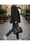 Women's Leather Belt Detail Brown Quilted Luxury Shoulder Bag - 2