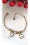 100% Steel Charm Bracelet 316L Steel Bracelet Does Not Tarnish or Fade 17+5 cm