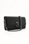 100% Genuine Leather Women's Clutch Black Hand and Shoulder Bag - Handmade Italian Style Chain Strap Model