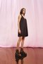 Burgundy V-Neck Satin Mini Dress 17283 - 2
