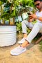 Yg173 Velluto Men's Casual Lace-Up Velvet Fabric Sports Sneaker Shoes Kkbt - Gray