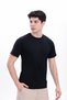 Men's Pack of 5 Black T-Shirts, 30/1 Single Jersey Cotton, Soft Texture, Crew Neck - 4
