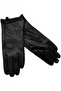 Women's Zigzag Embroidered Lined Genuine Lambskin Leather Gloves - 5