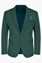 Petrol Green Men's Blazer Jacket – Stretchy Comfort Fabric, Slim Fit Italian Cut Single-Button Model